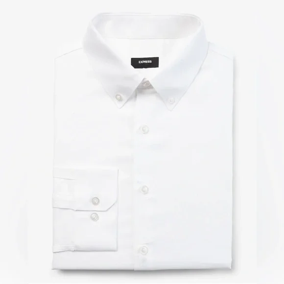 extra slim solid stretch 1mx dress shirt Express Men's Slim Solid Cotton Stretch 1Mx Dress Shirt in Black Small